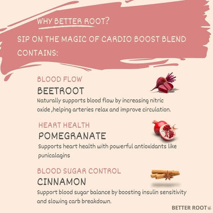 CARDIO BOOST BLEND with beetroot, pomegranate, cinnamon benefits