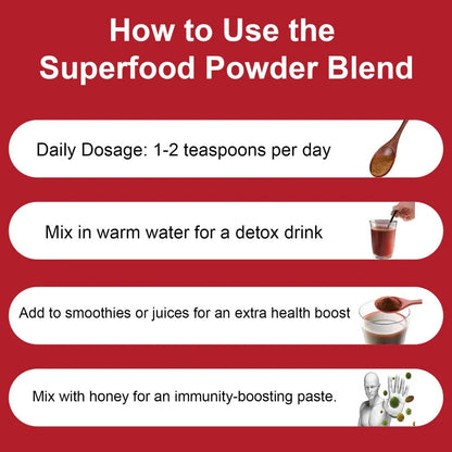 CARDIO BOOST BLEND usage guide with detox and health boost tips.